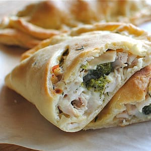 Cream Chicken And Peppers Calzone